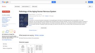 Pathology of the Aging Human Nervous System