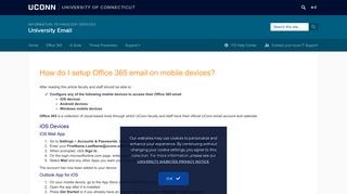 How do I setup Office 365 email on mobile devices? | University Email