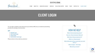 Client Login - Homestead Financial Group Pty Ltd