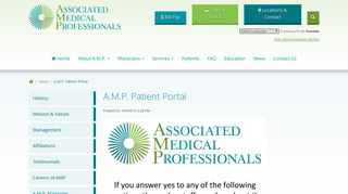 A.M.P. Patient Portal - Associated Medical Professionals