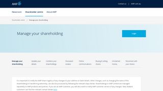 Manage your shareholding - AMP