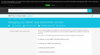 Managing your SMART amp administrator account - SMART Support
