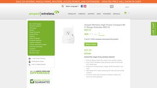 High Power Compact Wi-Fi Range Extender REC10 Amped Wireless