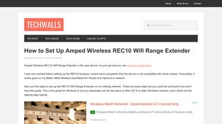 How to Set Up Amped Wireless REC10 Wifi Range Extender