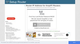 Default router IP addresses for AmpliFi routers. - SetupRouter