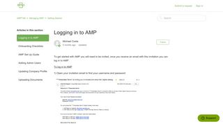 Logging in to AMP – AMPTAB