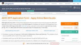 AEEE 2019 Application Form - Apply Online @amrita.edu