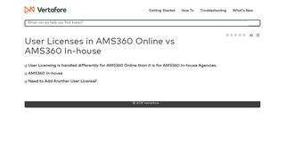 User Licenses in AMS360 Online vs AMS360 In-house - Vertafore