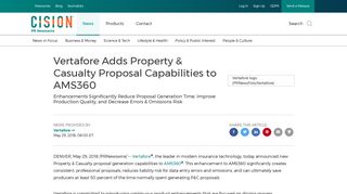 Vertafore Adds Property & Casualty Proposal Capabilities to AMS360
