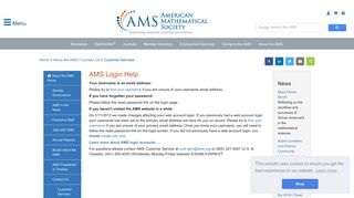 AMS Login Help - American Mathematical Society