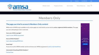Members Only - AMSA - American Medical Student Association