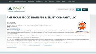 American Stock Transfer & Trust Company, LLC - Society for Corp Gov ...