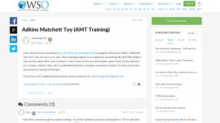 Adkins Matchett Toy (AMT Training) | Wall Street Oasis