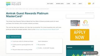 Amtrak Guest Rewards Platinum MasterCard® - Credit Card Insider
