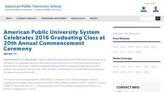 American Public University System Celebrates 2016 Graduating Class ...