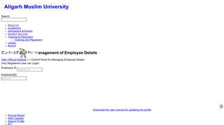 Control Panel for management of Employee Details - Aligarh Muslim ...