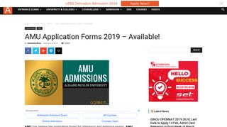 AMU Application Forms 2019 | AglaSem Admission