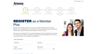 Online registration - start | Amway