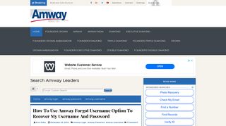 How to Use Amway Forgot Username Option to Recover My ...