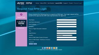 Request RPM Login - AMX | RPM