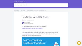 How to Sign Up to AMZ Tracker | AMZ Tracker Help Center