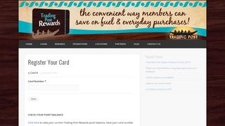 Register Your Card - Trading Post Rewards