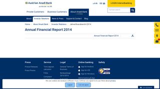 Annual Financial Report 2014 | Austrian Anadi Bank AG