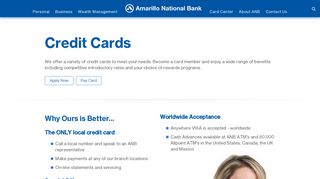 Credit Cards | Amarillo National Bank