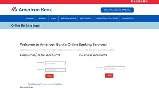 Online Banking Login – American Bank