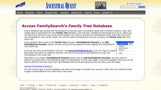 Ancestral Quest - How to Access FamilySearch