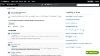 How to activate while activation code is not ... - Ancestry Account