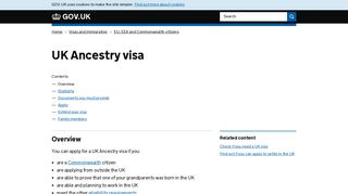 UK Ancestry visa - GOV.UK