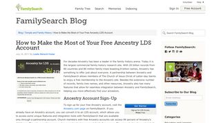 Making the Most of Your Free Ancestry LDS Account - FamilySearch