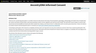 AncestryDNA Informed Consent