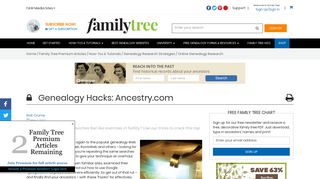 Genealogy Hacks: Ancestry.com - Family Tree