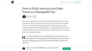 How to Hack Ancestry.com Links Down to a Manageable Size - Medium