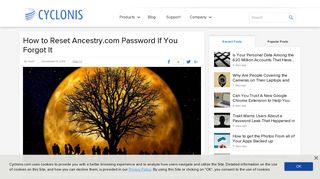 How to Reset Ancestry.com Password If You Forgot It - Cyclonis