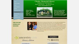 Genealogy Search - Chesley Memorial Library - Northwood, New ...