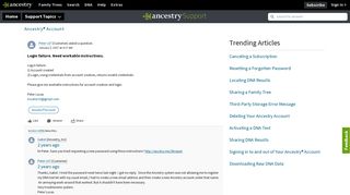 Login failure. Need workable instructions. - Ancestry Support