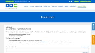 Results Login - DNA Diagnostics Center