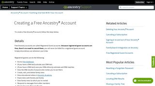 Creating a Free Ancestry Account - Ancestry Support