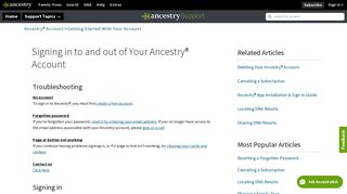 Signing in to and out of Your Ancestry® Account - Ancestry Support