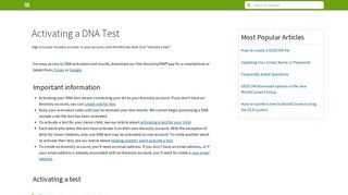Activating a DNA Test - RootsWeb Support