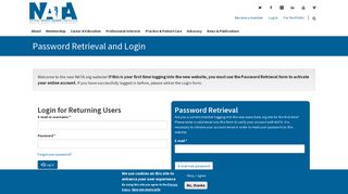 Password Retrieval and Login | NATA