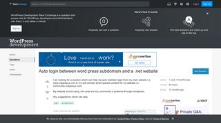 Auto login between word press subdomain and a .net website ...