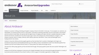 About Andeavor - Anacortes Upgrade Project