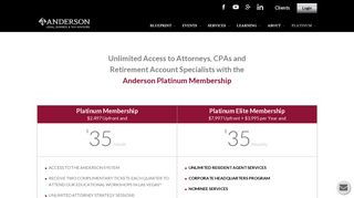 Platinum Membership - Anderson Advisors