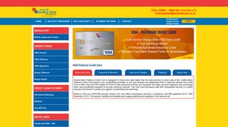 VISA Platinum - Andhra Bank Credit Card Portal