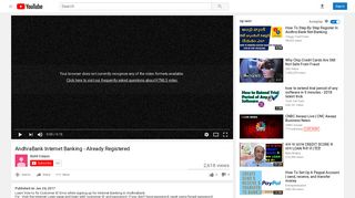 AndhraBank Internet Banking - Already Registered - YouTube
