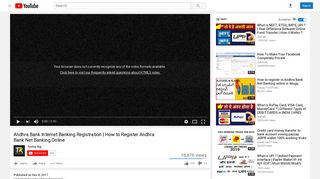 Andhra Bank Internet Banking Registration | How to ... - YouTube